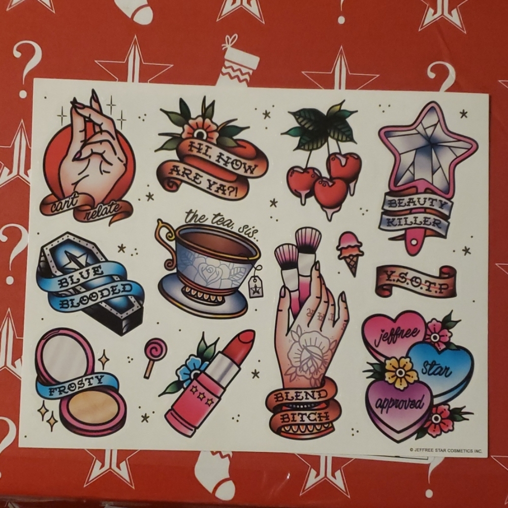 Jeffree star mystery box stickers